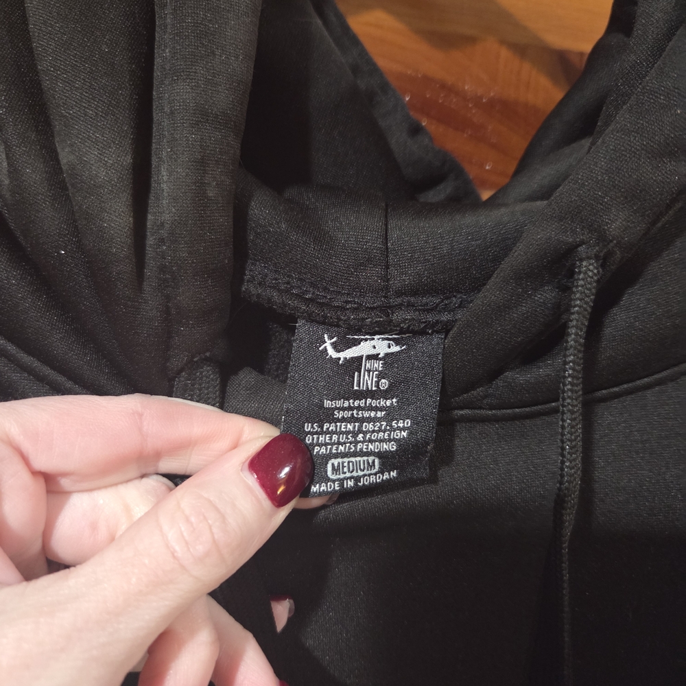Nine Line Black Graphic Hoodie for Men - Picture 2 of 4